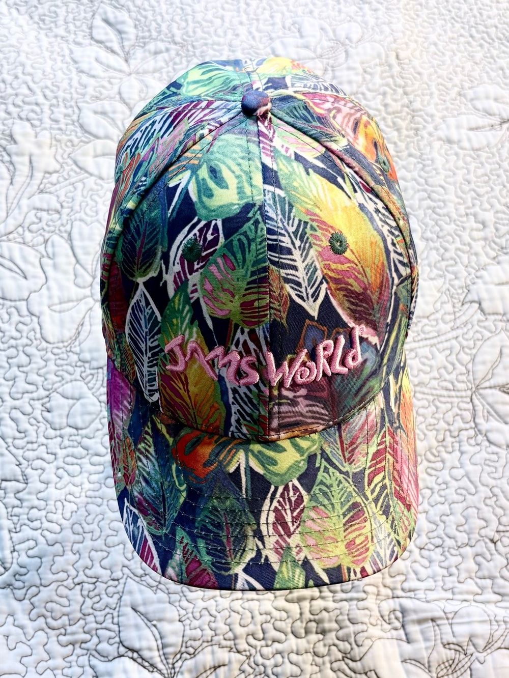 ☀️Jams World Tropical Floral Hawaiian Baseball Cap Hat Embroidered Adjustable💛